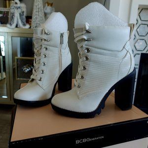 BCBG white Bootie